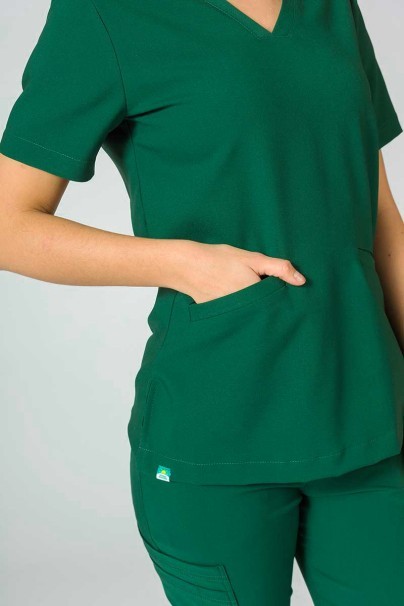 PROMO Bluza medyczna damska Sunrise Uniforms Premium Joy butelkowa zieleń-3