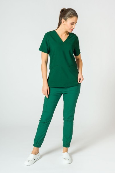 PROMO Spodnie medyczne damskie Sunrise Uniforms Premium Chill jogger butelkowa zieleń-5