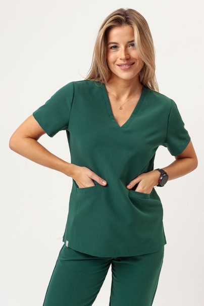 Komplet medyczny Sunrise Uniforms Premium (bluza Aura, spodnie Pride) butelkowa zieleń-2