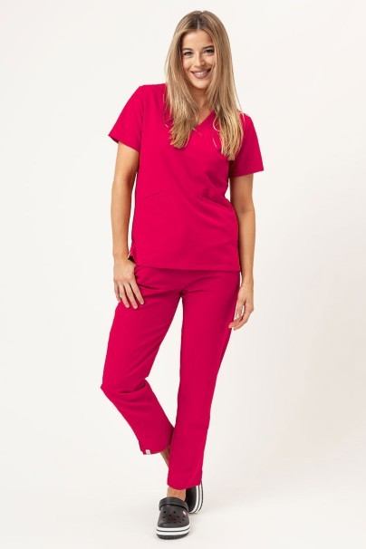 Bluza medyczna damska Sunrise Uniforms Premium Aura malinowa-1