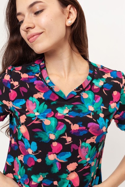 Bluza medyczna damska Cherokee Prints V-neck Brushing Blooms-2