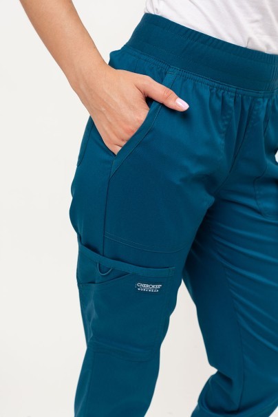 Spodnie medyczne damskie Cherokee Revolution Mid Rise jogger karaibski błękit-2