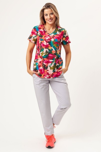 Bluza medyczna damska Cherokee Prints V-neck Abstract Petals-2