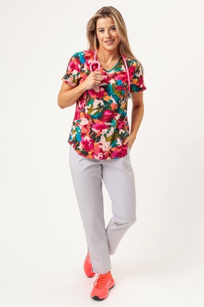 Bluza medyczna damska Cherokee Prints V-neck Abstract Petals-2