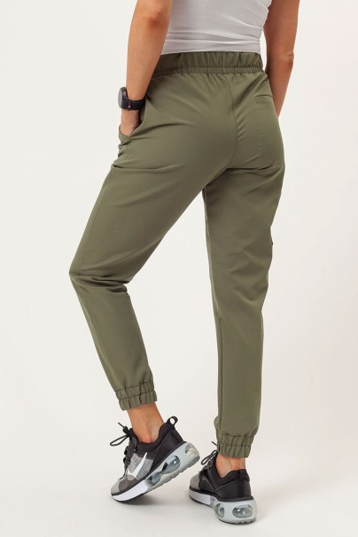 Spodnie medyczne damskie Sunrise Uniforms Premium Vibe jogger oliwkowe-2