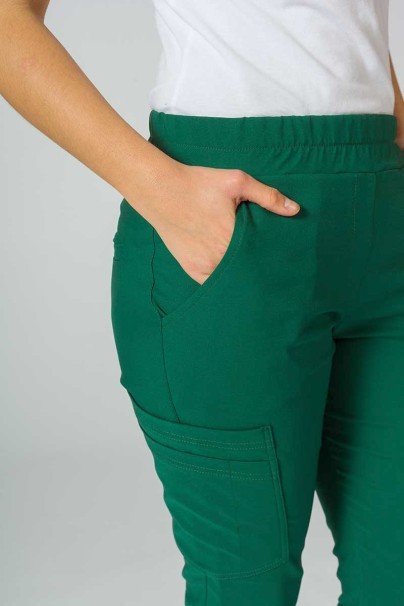 PROMO Spodnie medyczne damskie Sunrise Uniforms Premium Chill jogger butelkowa zieleń-2