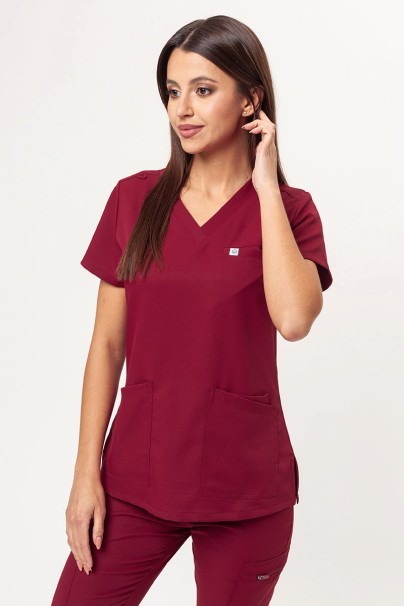 Bluza medyczna damska Uniforms World 109PSX Shelly burgundowa-2