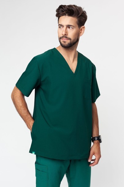 PROMO Bluza medyczna męska Sunrise Uniforms Premium Dose butelkowa zieleń-1