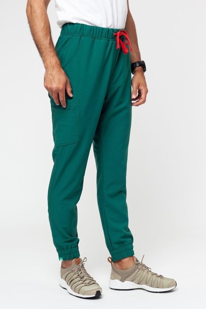 PROMO Spodnie medyczne męskie Sunrise Uniforms Premium Select jogger butelkowa zieleń-1