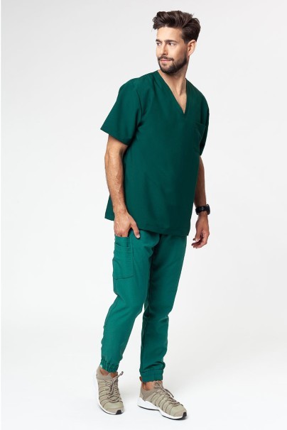 PROMO Komplet medyczny męski Sunrise Uniforms Premium Men (bluza Dose, spodnie Select jogger) butelkowa zieleń-1