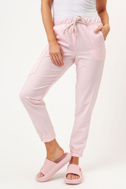 Spodnie medyczne damskie Sunrise Uniforms Premium Vibe jogger pastelowy róż-1