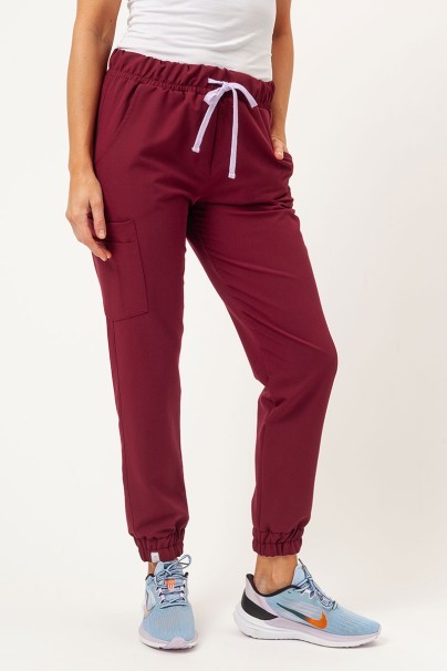 Spodnie medyczne damskie Sunrise Uniforms Premium Vibe jogger śliwkowe-1