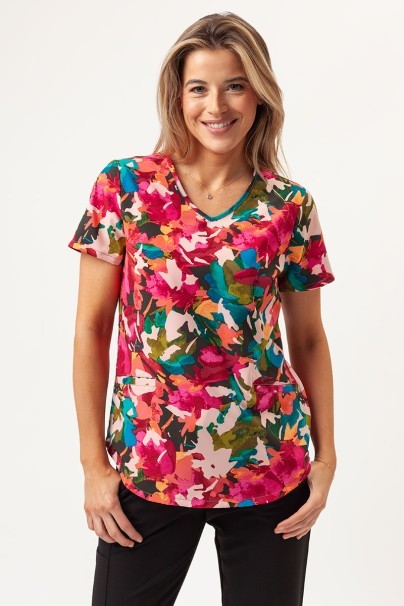 Bluza medyczna damska Cherokee Prints V-neck Abstract Petals-1