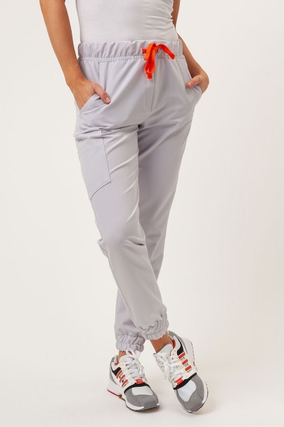 Spodnie medyczne damskie Sunrise Uniforms Premium Vibe jogger popielate-1