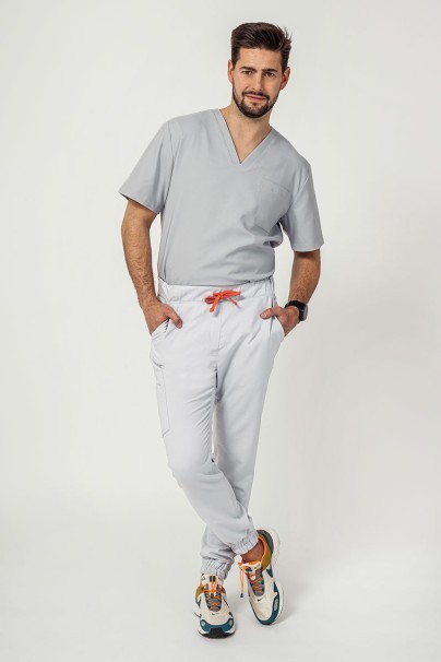 PROMO Komplet medyczny męski Sunrise Uniforms Premium Men (bluza Dose, spodnie Select jogger) popielaty-1