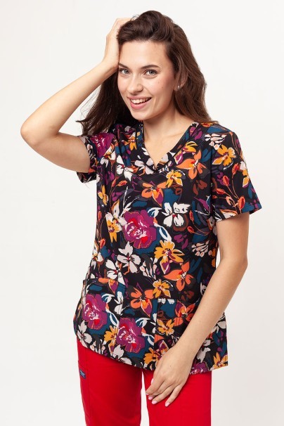 Bluza medyczna damska Cherokee Prints V-neck Artful Blooms-1